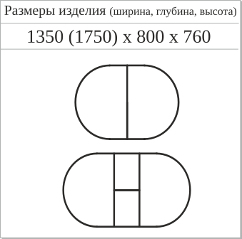 Схема с размерами стола "РОМАНС-21"