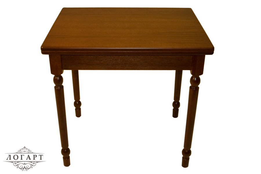 Маленький прямоугольный стол с точенными ножками 600(1200)х800х760 "ВМ50", цвет "коньяк", производитель "ЛОГАРТ"