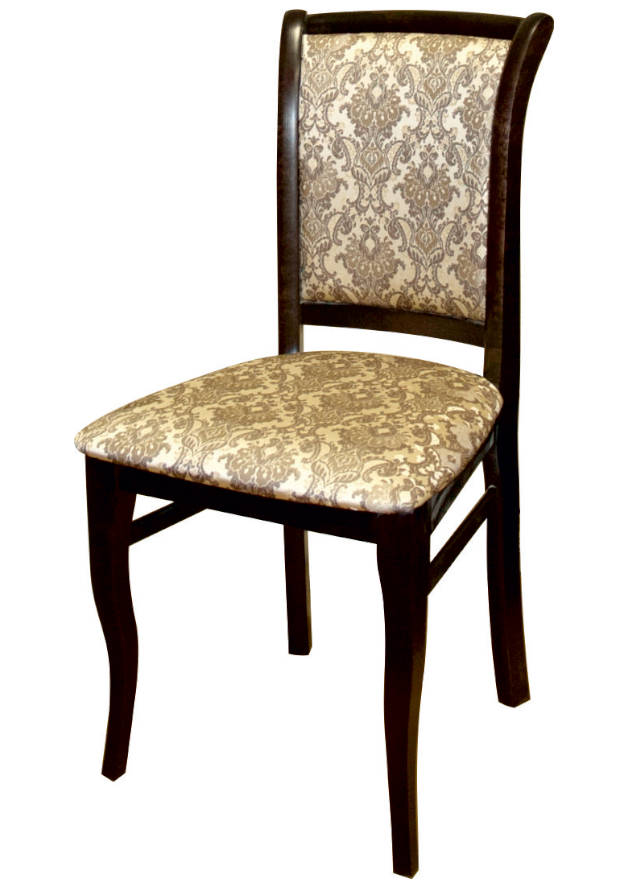 Деревянный стул из массива дерева М15, цвет лак венге, ткань № 32 жаккард, размеры 440х900х450 мм.