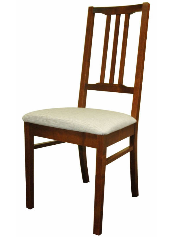 Деревянный стул из массива дерева М19, цвет лак коньяк, ткань № 51 рогожка, размеры 440х1000х440 мм.