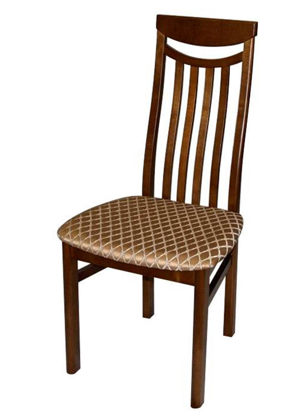Деревянный стул из массива дерева М88, цвет лак дуб, ткань № 28 жаккард, размеры 470х1050х470 мм.