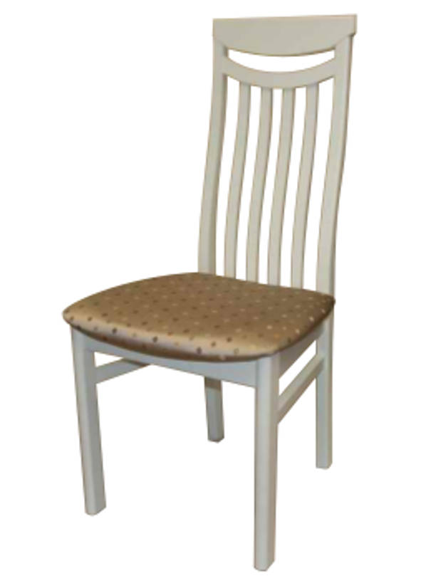 Деревянный стул из массива дерева М88, цвет эмаль белая, ткань № 30 жаккард, размеры 470х1050х470 мм.