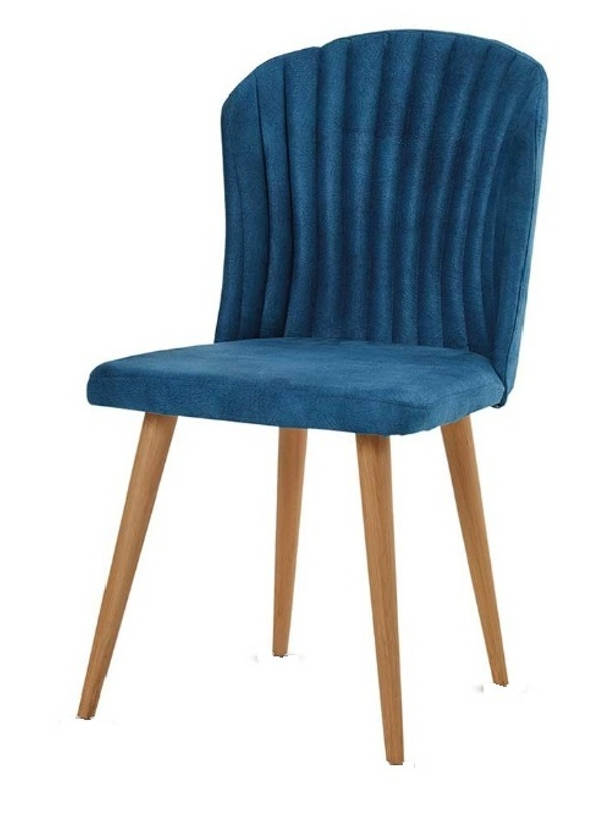 Деревянный стул c мягкой обивкой и точенными ножками из бука ЛИМА, цвет лак дуб, ткань № 1014 велюр, размеры 450х890х460 мм.