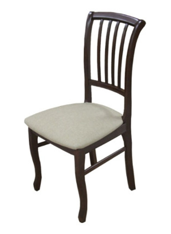Деревянный стул из массива бука М28, цвет лак венге, ткань № 5502 рогожка, размеры 450х970х430 мм.