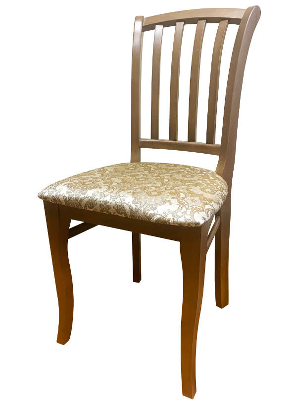 Деревянный стул из массива бука МАРСЕЛЬ 7, цвет лак дуб, ткань № 37 жаккард, размеры 470х940х440 мм.