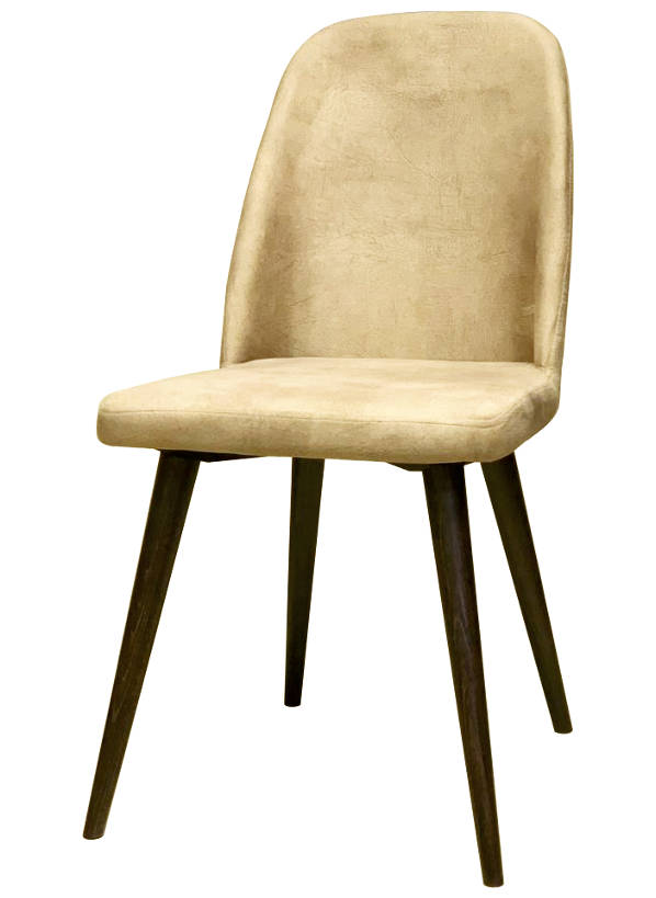 Деревянный стул c мягкой обивкой и точенными ножками из бука ПОРТО, цвет лак венге, ткань № 1002 велюр, размеры 450х890х460 мм.