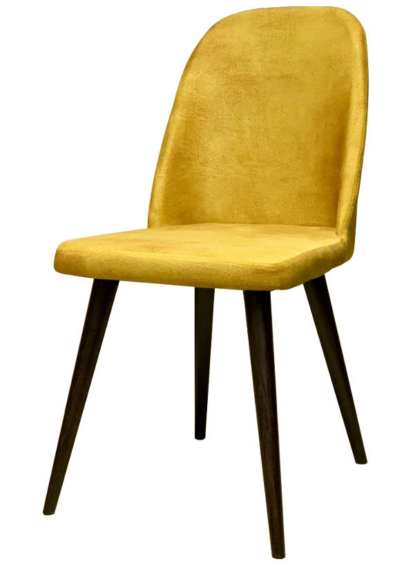 Деревянный стул c мягкой обивкой и точенными ножками из бука ПОРТО, цвет лак венге, ткань № 1004 велюр, размеры 450х890х460 мм.