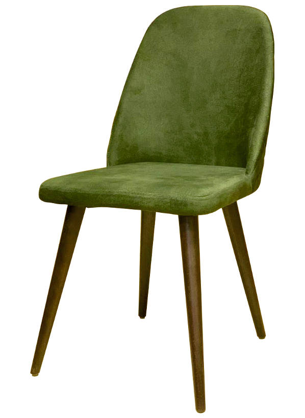 Деревянный стул c мягкой обивкой и точенными ножками из бука ПОРТО, цвет лак венге, ткань № 1005 велюр, размеры 450х890х460 мм.