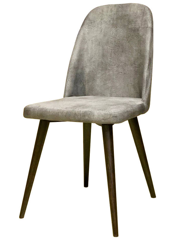 Деревянный стул c мягкой обивкой и точенными ножками из бука ПОРТО, цвет лак венге, ткань № 1008 велюр, размеры 450х890х460 мм.