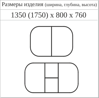 Схема с размерами стола "РОМАНС-22"