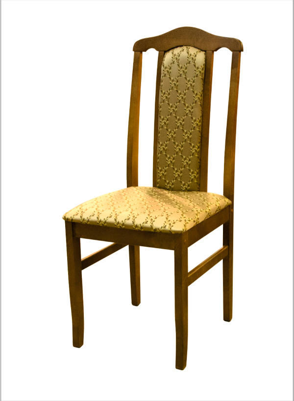Деревянный стул из массива дерева М30, цвет лак дуб, ткань № 19 жаккард, размеры 410х1005х440 мм.